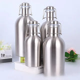 32OZ/64OZ Stainless Steel Homebrew Beer Growler Portable  Barrel Secure Swing Top Lid Craft Bottle
