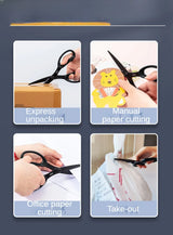 Deli 210/175mm Black Stainless Steel Scissors Business Office Stationery Home Tailor Shears Kitchen Knife Cutter Cutting Tool