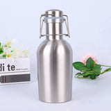 32OZ/64OZ Stainless Steel Homebrew Beer Growler Portable  Barrel Secure Swing Top Lid Craft Bottle