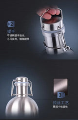 32OZ/64OZ Stainless Steel Homebrew Beer Growler Portable  Barrel Secure Swing Top Lid Craft Bottle