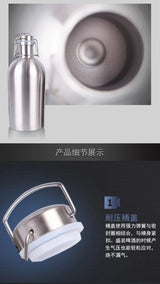 32OZ/64OZ Stainless Steel Homebrew Beer Growler Portable  Barrel Secure Swing Top Lid Craft Bottle