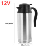 12V 24V 750/300ML Car Heating Cup Stainless Steel Electric Kettle Water Coffee Milk Thermal Mug for Auto Car Winter Accessories