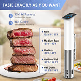 Wancle 1100W Vacuum Sous Vide Cooker IPX7 Waterproof Slow Cooker Immersion Circulator Accurate Cooking With LED Digital Display