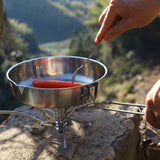 Fire Maple 304 Stainless Steel Foldable Frying Pan with Tri-ply Construction Base Antarcti 8 Inch Frypan for Outdoor Camping