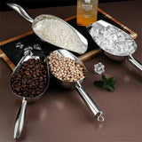 4-Size Aluminum Alloy Ice Shovel Scoop Multifunctional Grain Coffee Beans Bar Cube Scraper Measuring Spoon Kitchen Accessories