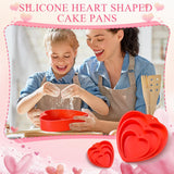 4/6/8 inch Valentine's Day Heart Shaped Cake Pans Non-Stick Reusable Silicone Love Dessert Molds DIY Baking Decoration Tools