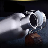 32OZ/64OZ Stainless Steel Homebrew Beer Growler Portable  Barrel Secure Swing Top Lid Craft Bottle