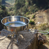 Fire Maple 304 Stainless Steel Foldable Frying Pan with Tri-ply Construction Base Antarcti 8 Inch Frypan for Outdoor Camping