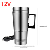 12V 24V 750/300ML Car Heating Cup Stainless Steel Electric Kettle Water Coffee Milk Thermal Mug for Auto Car Winter Accessories