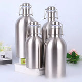 32OZ/64OZ Stainless Steel Homebrew Beer Growler Portable  Barrel Secure Swing Top Lid Craft Bottle