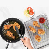 Non-Stick Silicone Locking Tong Set of 3 Stainless Steel Kitchen Food Tongs with Non-Slip Silicone Tips and Grip for Cooking