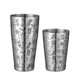 Tiki Stainless Steel 5 Piece Cocktail Set Tin-on-Tin Shaker, Jigger, Spoon and Strainer