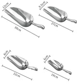 4-Size Aluminum Alloy Ice Shovel Scoop Multifunctional Grain Coffee Beans Bar Cube Scraper Measuring Spoon Kitchen Accessories