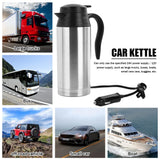 12V 24V 750/300ML Car Heating Cup Stainless Steel Electric Kettle Water Coffee Milk Thermal Mug for Auto Car Winter Accessories