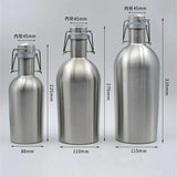 32OZ/64OZ Stainless Steel Homebrew Beer Growler Portable  Barrel Secure Swing Top Lid Craft Bottle