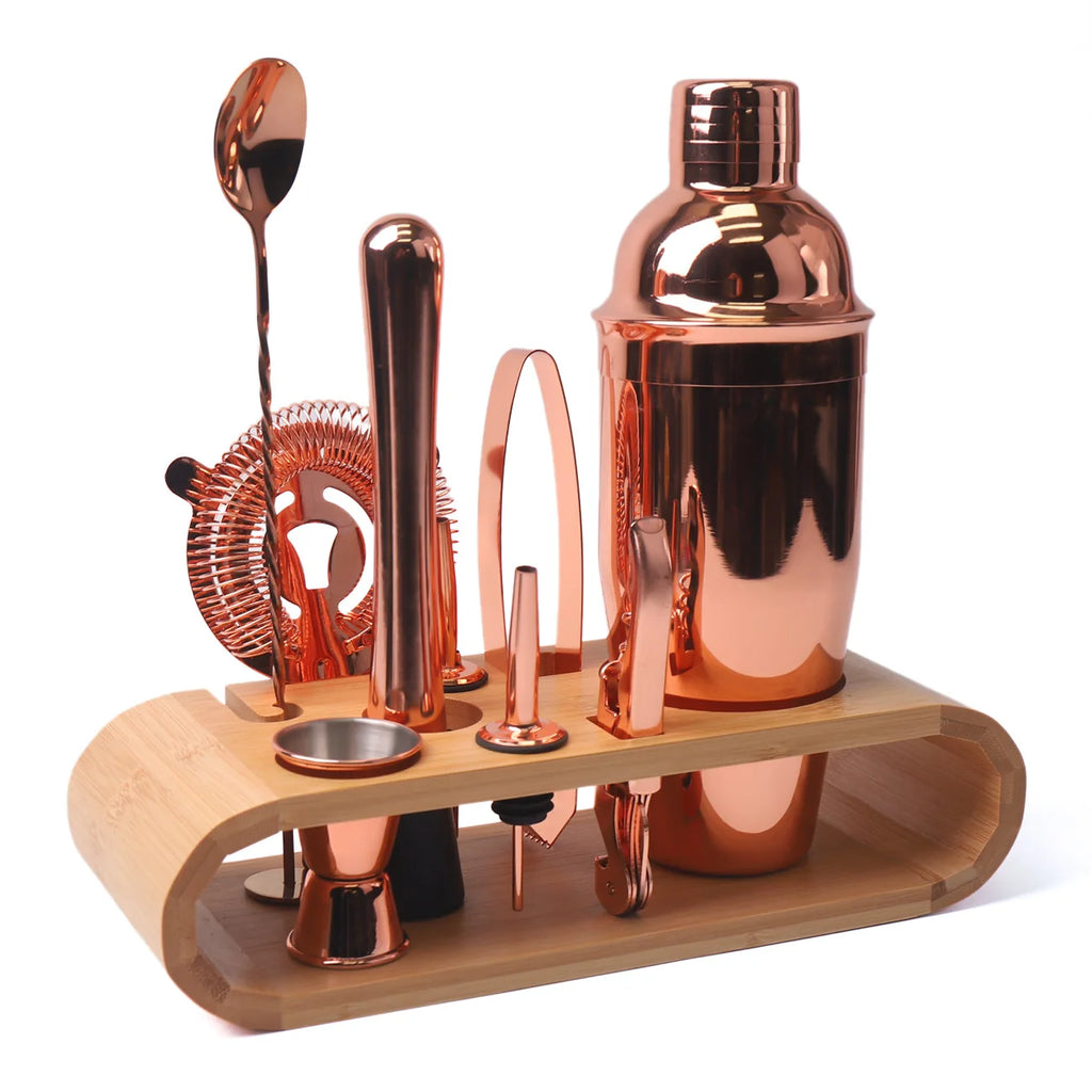 10-Piece Mixology Bartender Kit Bar Tool Set With Stylish Bamboo Stand Perfect Home Bartending Kit Martini Cocktail Shaker Set