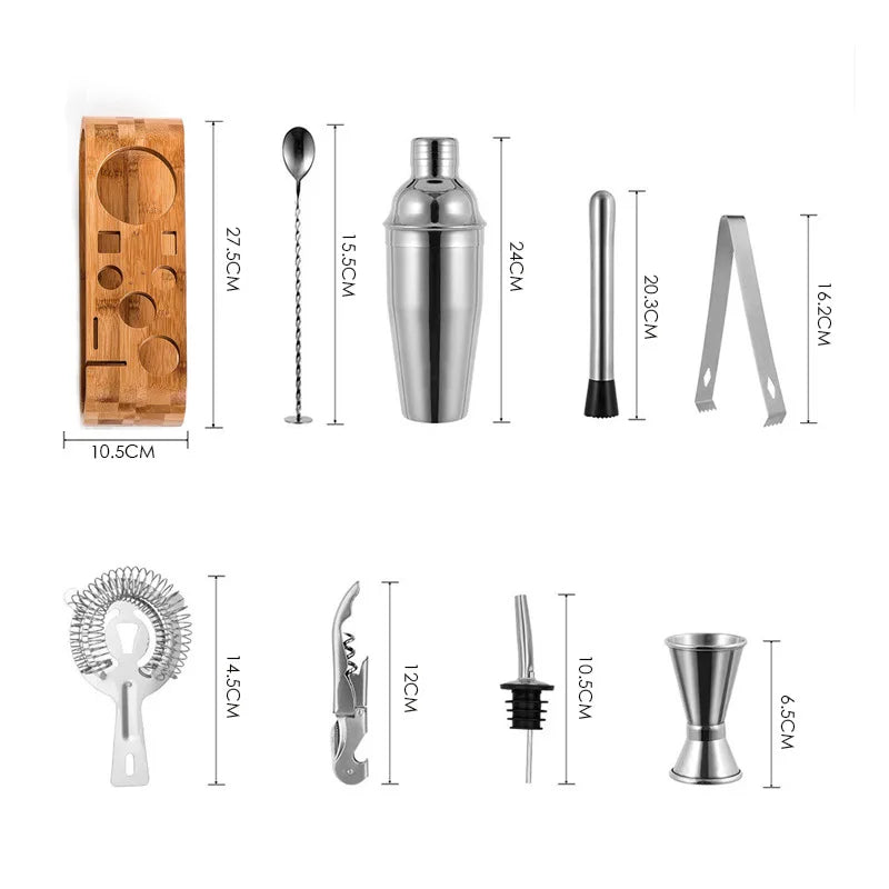 10-Piece Mixology Bartender Kit Bar Tool Set With Stylish Bamboo Stand Perfect Home Bartending Kit Martini Cocktail Shaker Set