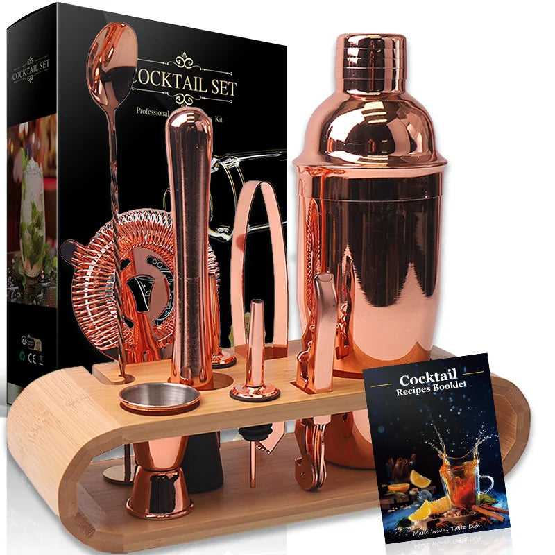 10-Piece Mixology Bartender Kit Bar Tool Set With Stylish Bamboo Stand Perfect Home Bartending Kit Martini Cocktail Shaker Set