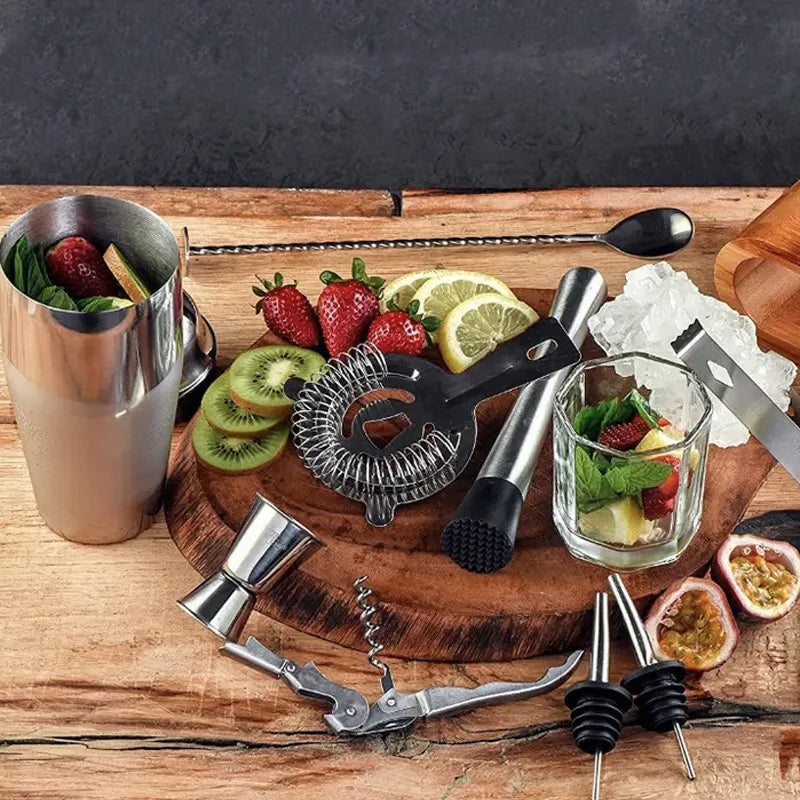 10-Piece Mixology Bartender Kit Bar Tool Set With Stylish Bamboo Stand Perfect Home Bartending Kit Martini Cocktail Shaker Set