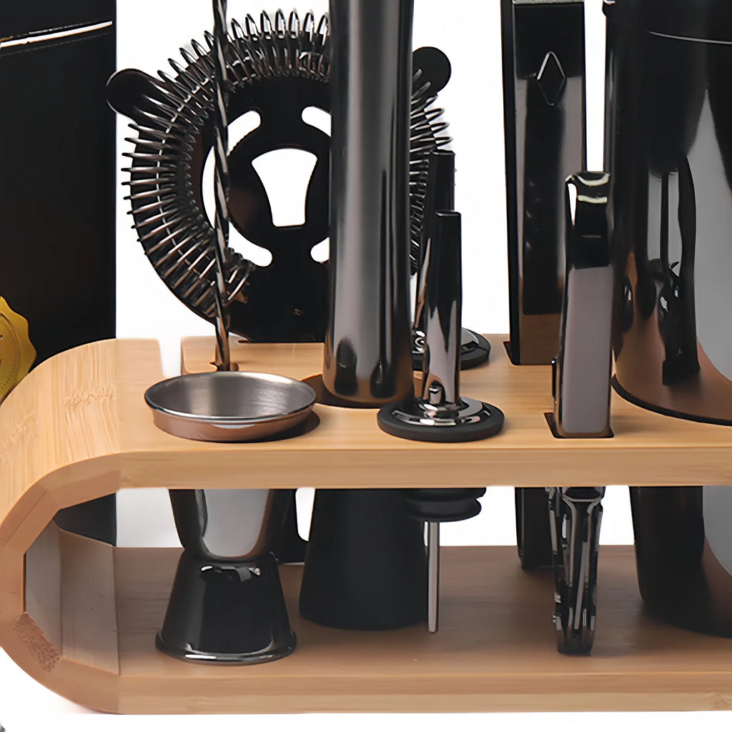 10-Piece Mixology Bartender Kit Bar Tool Set With Stylish Bamboo Stand Perfect Home Bartending Kit Martini Cocktail Shaker Set