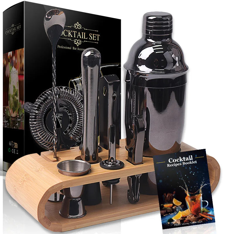 10-Piece Mixology Bartender Kit Bar Tool Set With Stylish Bamboo Stand Perfect Home Bartending Kit Martini Cocktail Shaker Set
