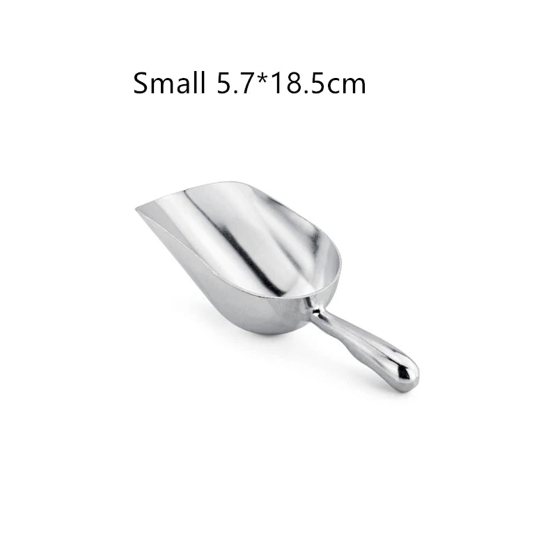 4-Size Aluminum Alloy Ice Shovel Scoop Multifunctional Grain Coffee Beans Bar Cube Scraper Measuring Spoon Kitchen Accessories