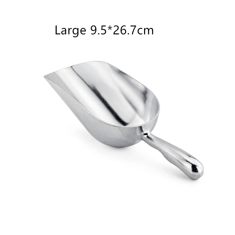 4-Size Aluminum Alloy Ice Shovel Scoop Multifunctional Grain Coffee Beans Bar Cube Scraper Measuring Spoon Kitchen Accessories