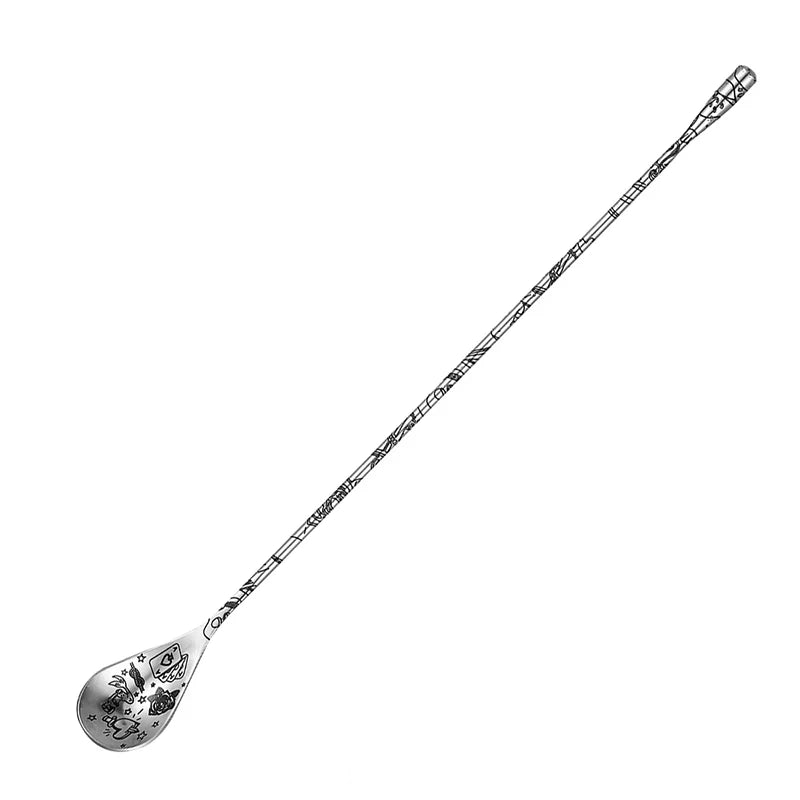 Tiki Stainless Steel 5 Piece Cocktail Set Tin-on-Tin Shaker, Jigger, Spoon and Strainer