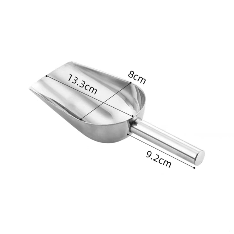4-Size Aluminum Alloy Ice Shovel Scoop Multifunctional Grain Coffee Beans Bar Cube Scraper Measuring Spoon Kitchen Accessories