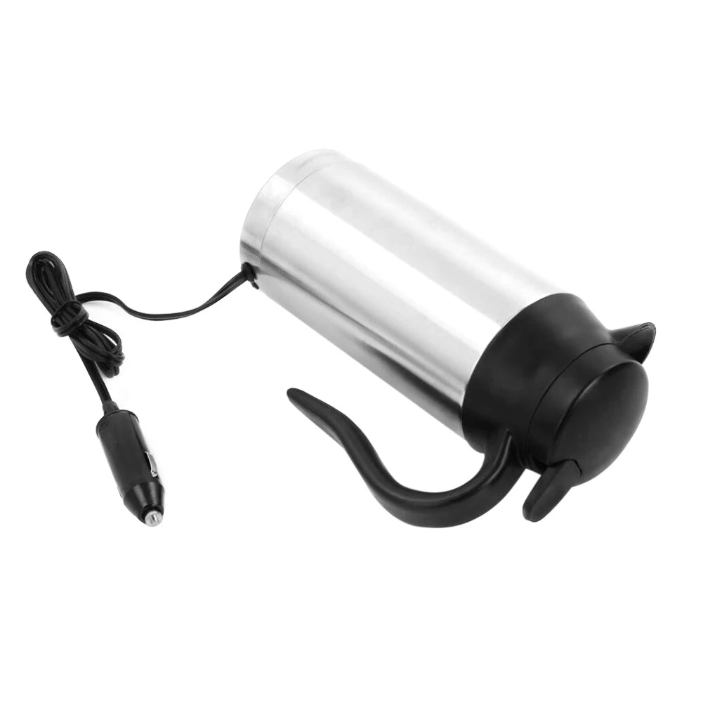 12V 24V 750/300ML Car Heating Cup Stainless Steel Electric Kettle Water Coffee Milk Thermal Mug for Auto Car Winter Accessories