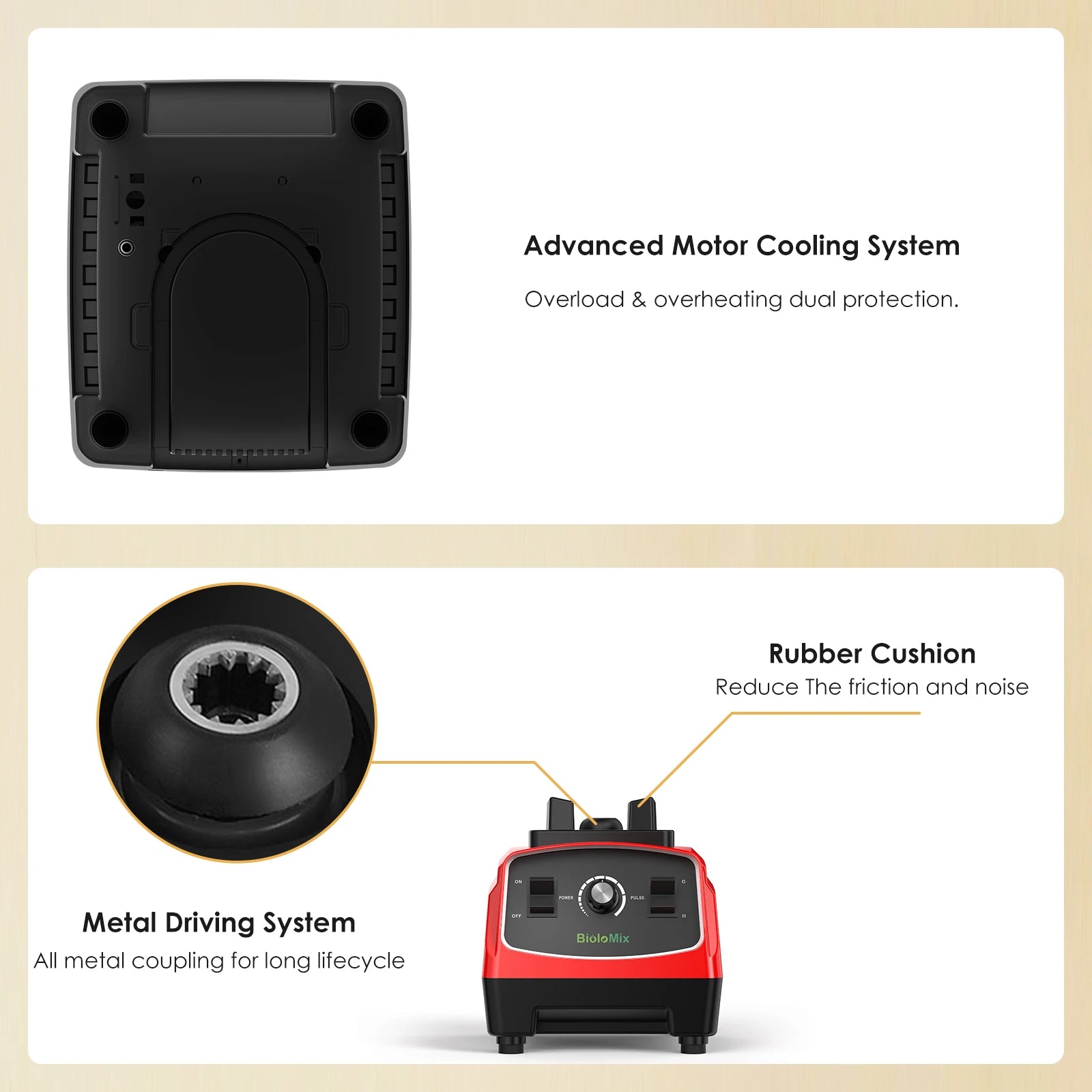 BPA Free 3HP 2200W Heavy Duty Commercial Grade Blender Mixer Juicer High Power Food Processor Ice Smoothie Bar Fruit Blender