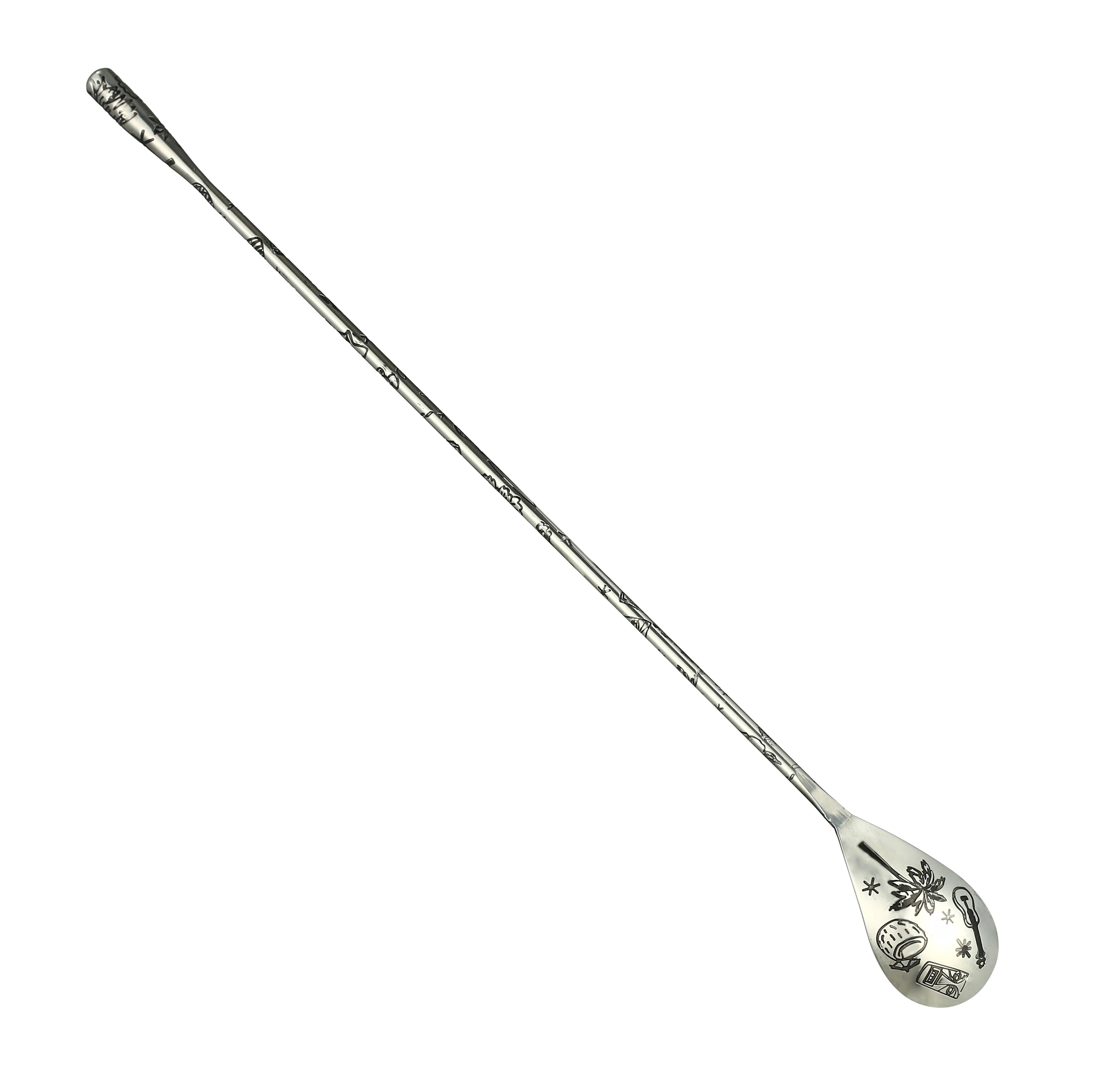 Tiki Stainless Steel 5 Piece Cocktail Set Tin-on-Tin Shaker, Jigger, Spoon and Strainer