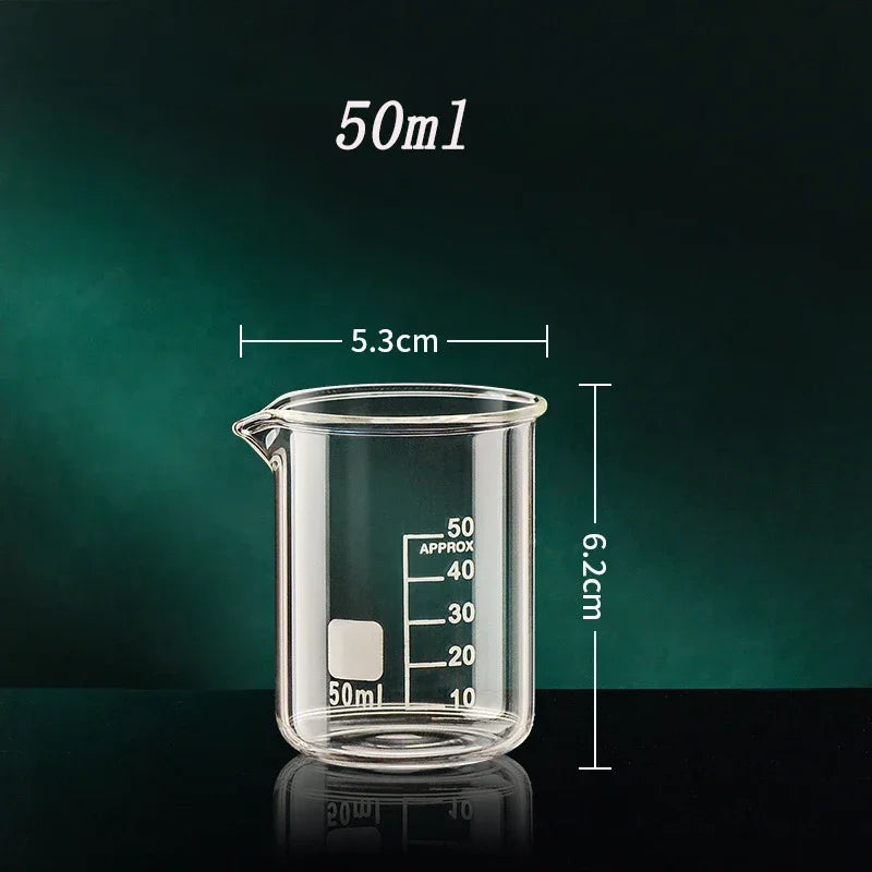 High Borosilicate Glass Measuring Cup Clear Scale Cup Laboratory Beaker Kitchen Baking Measuring Cup 50/100/150/250/500/1000ml