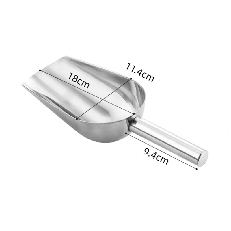 4-Size Aluminum Alloy Ice Shovel Scoop Multifunctional Grain Coffee Beans Bar Cube Scraper Measuring Spoon Kitchen Accessories